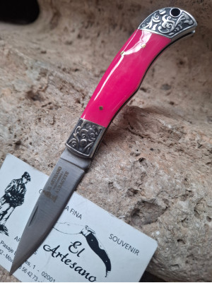 NAVAJA DECORADA ROSA 348